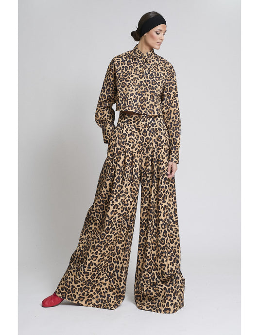 PANTALON PALAZZO LEOPARDO